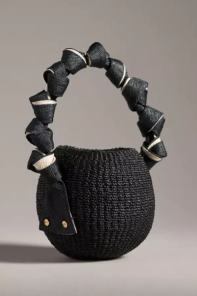 Aranaz Knotted Handle Mini Raffia Bucket Bag
