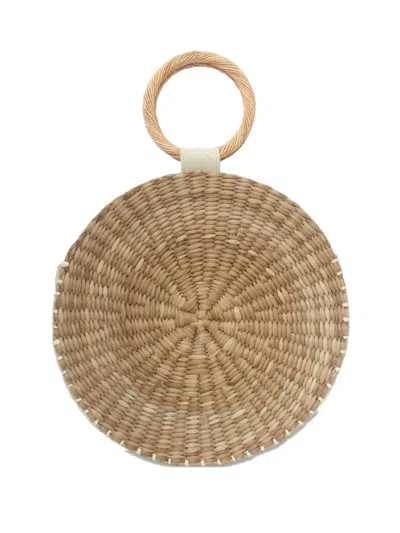 Aranaz Medium Circular Beach Bag In Neutral