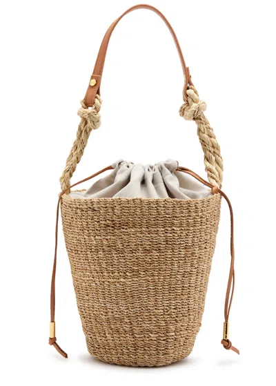 Aranaz Pail Raffia Bucket Bag In Natural
