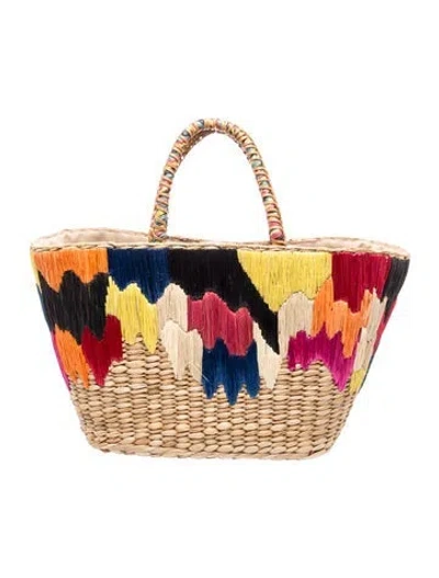 Pre-owned Aranaz Raffia Tote In Neutral