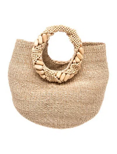 Pre-owned Aranaz Straw Tote In Neutrals