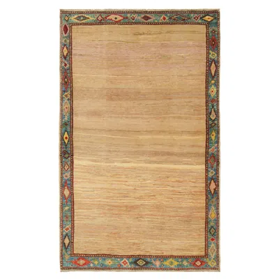 Pre-owned Ararat Rugs The Yellow-brown Color Rug, Modern Desert Sand Carpet Natural Dyed