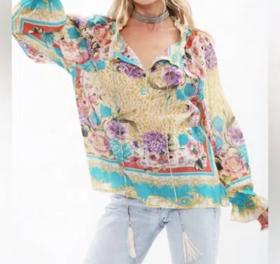 Aratta Artisan Leopard Blouse In Multi In Brown