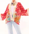 Aratta Borrocow Beauty Hand Embellished Kimono In Vintage Coral In Multi