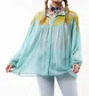 Aratta Camellia Top In Foggy Teal