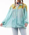 Aratta Camellia Vintage Blouse In Blue In Blue
