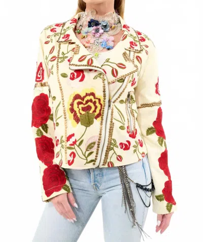 Aratta Carmen Rose Jacket In Ivory In Multi