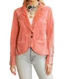Aratta Colonel Velvet Jacket In Washed Red In Brown