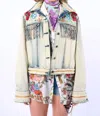 Aratta Country Queen Embellished Denim Jacket In Washed Denim