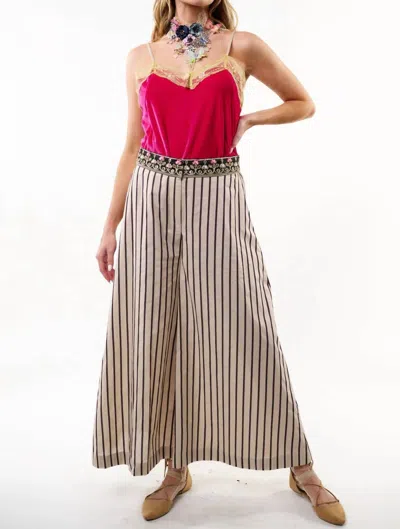 Aratta Derby Princess Stripe Pants In Cream In White