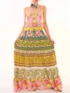 Aratta Drama Strap Maxi Dress In Multi Color In Pink