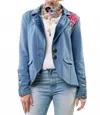 Aratta Elise Embellished Blazer In Vintage Blue In Blue