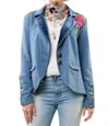Aratta Elise Embellished Blazer In Vintage Blue In Blue