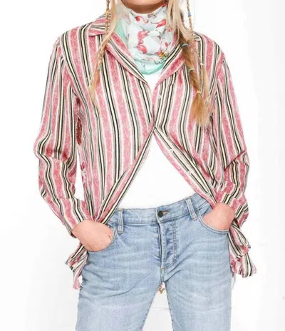 Aratta Era Resort Shirt In Stripe Red In Multi