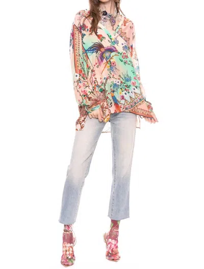 Aratta Eva's Garden Blouse In Peach Sky In Beige