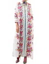 Aratta Evelyn Button-up Duster In White/ Pink In White