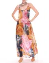 Aratta Exotic Maxi Dress In Teal / Rose In Multi