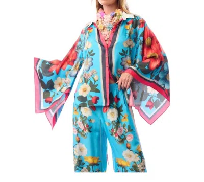 Aratta Floral Garden Shirt In Blue