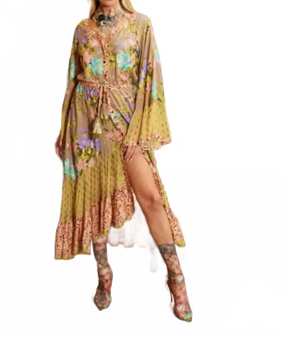 Aratta Floral Maxi Dress In Olive In Green