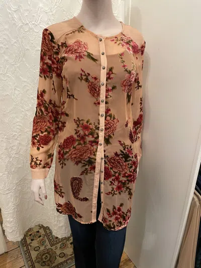 Aratta Isla Tunic In Peach, Merlot In Multi
