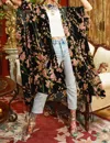 Aratta Jasmine Burnout Velvet Kimono In Black