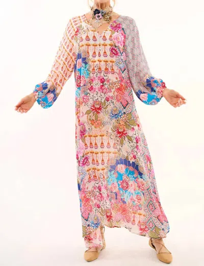 Aratta Lola Maxi Dress In Ivory/pink Floral In Multi