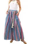 Aratta Miss June Pants In Blue/white Stripes In Multi
