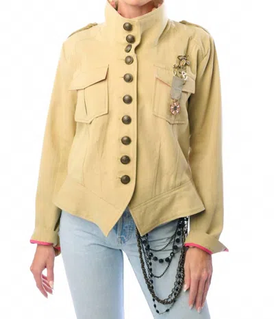 Aratta Olivia Buttoned Floral Jacket In Olive In Neutral