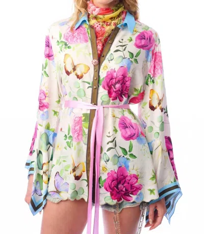 Aratta Serenity Springs Blouse In Multicolor In Transparent