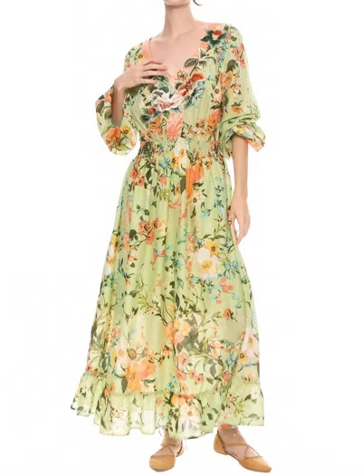 Aratta Softness Dress In Mint Floral In Green