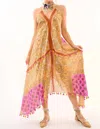 Aratta Summer Dress In Gold/fuchsia In Multi