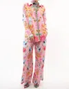 Aratta The Legend Of The Crane Long Sleeve Shirt In Rose Crane In Multi