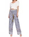 Aratta Under The Moon Pajama Pants In Lilac Floral Border In Multi