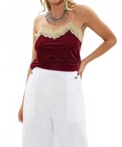 Aratta Velvet Dreams Cami In Dark Fuchsia In Burgundy