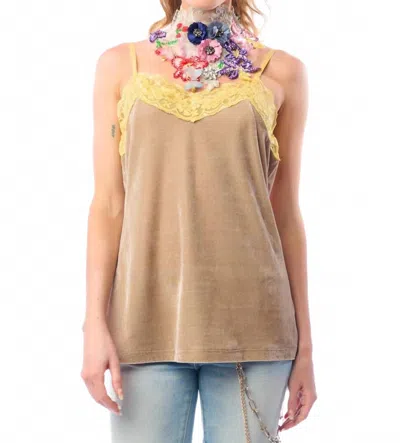 Aratta Velvet Dreams Cami In Vintage Sand In Multi