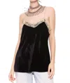 Aratta Velvet Dreams Cami Top In Black In Black