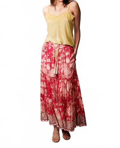 Aratta Velvet Lace Trim Camisole Top In Ivory In Multi