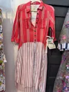 Aratta Women's American Beauty Tunic In Red Blue Stripes In Multi