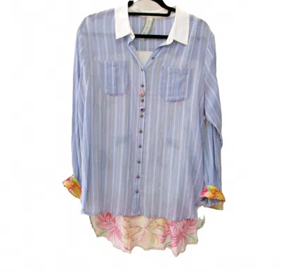 Aratta Women's Maya Striped Shirt In Blue/white