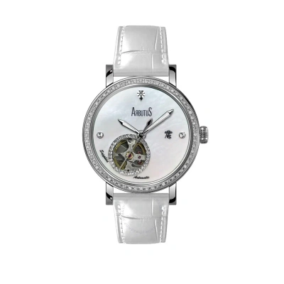 Arbutus Ag Silver Collection Diamond White Dial Ladies Watch Ag2201smw In Silver / White