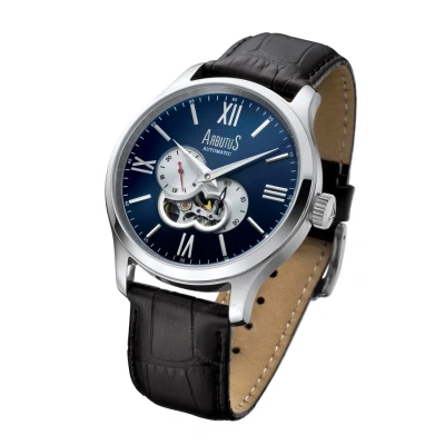 Arbutus Automatic Blue Dial Men's Watch Ar809sub In Black