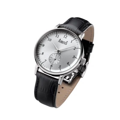 Arbutus Mechanical Silver-tone Dial Men's Watch Ar804swb In Black