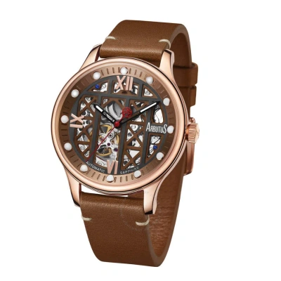 Arbutus Wall Street Automatic Brown Dial Men's Watch Ar2101rff In Black / Brown / Gold Tone / Rose / Rose Gold Tone