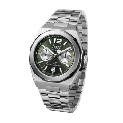 Arbutus Wall Street Automatic Green Dial Men's Watch Ar2402sgs In Green/silver Tone