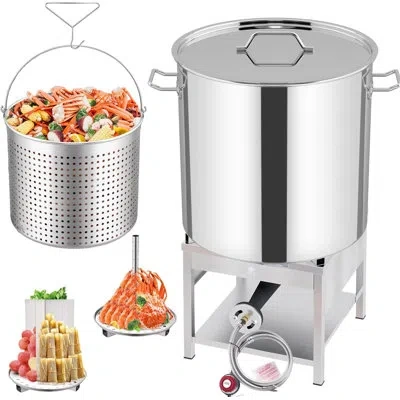 Arc 100qt Stainless Steel Pot With 200,000 Btu Propane Burner - Seafood Boil Pot, Crab Boil Pot, Lobster