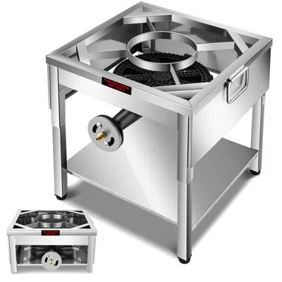 Arc 200,000 Btu Propane Burner With Foldable Legs, Heavy Duty Stainless Steel Outdoor Gas Cooker For Tur In Silver