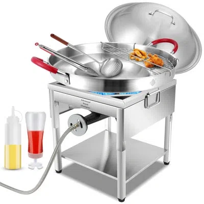 Arc 200,000 Btu Single Burner Stove With 20" 7pcs Comal Discada Set,outdoor Cooking Combo,large Stainles In Silver