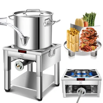 Arc 20qt Stainless Steel Steamer Pot With Propane Burner/foldable Legs For Outdoor Cooking,easy-fill Wat