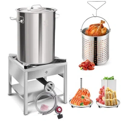 Arc 32qt Stainless Steel Pot With 200,000 Btu Propane Burner - Seafood Boil Pot, Crab Boil Pot, Lobster 