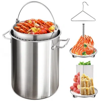 Arc 32qt Stainless Steel Stockpot For Seafood Boil Crawfish Boil Pot, Crab Boil Shrimp Boil Turkey Fryer In Silver